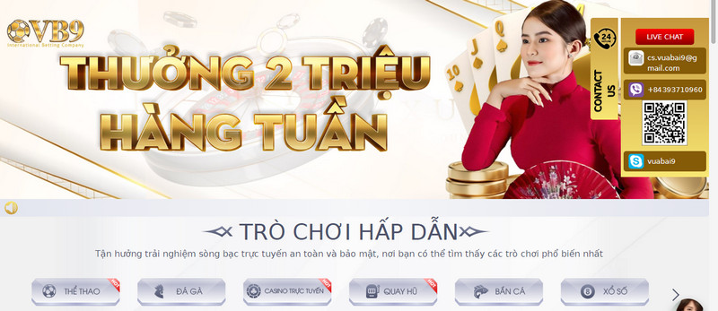 Nhà cái Vuabai9 được đánh giá là nền tảng cá cược trực tuyến chất lượng hàng đầu 2024, anh em bet thủ an tâm truy cập trò chơi.