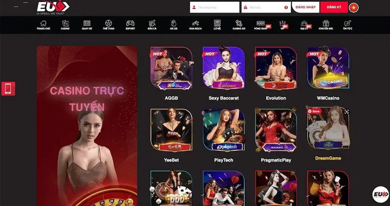 EU9 nền tảng cá cược trực tuyến hàng đầu, cung cấp dịch vụ cá cược thể thao, casino trực tiếp, và nhiều trò chơi giải trí hấp dẫn.